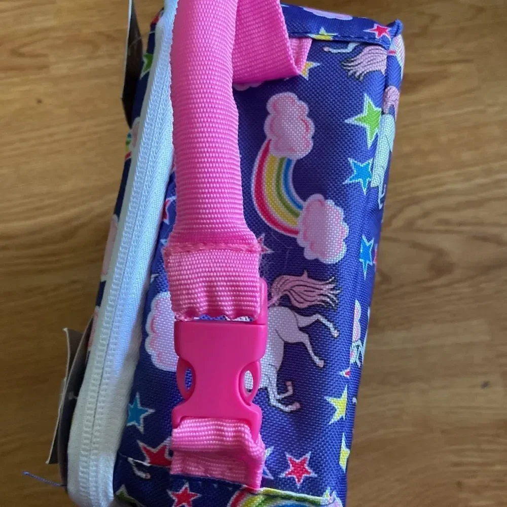 Kids Arctic Zone Purple Unicorn Lunch Box Bag Cooler W/ Ice Pack